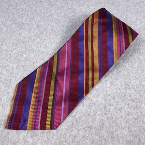 Robert Talbott Studio Extra Long Mens Silk Tie Multicolor Stripe Handsewn USA 4"